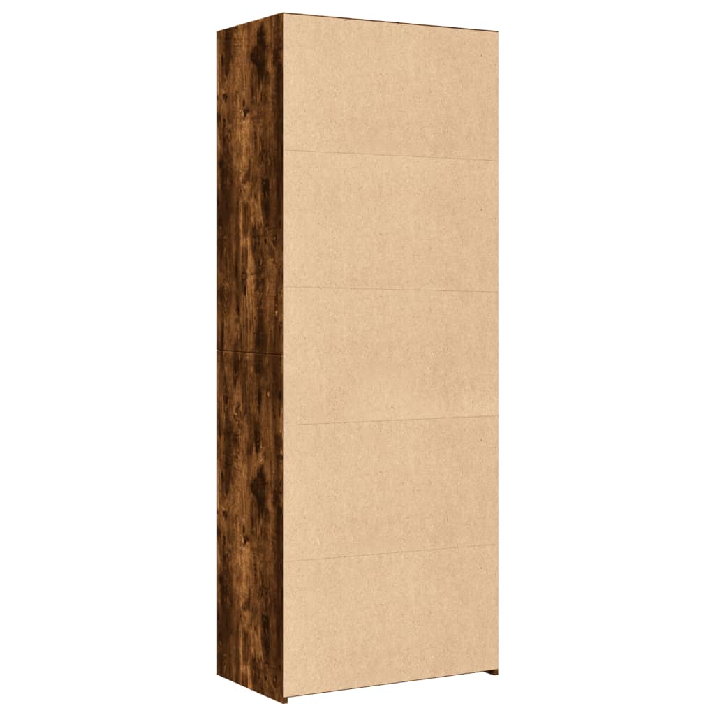 Hoge kast 70x41x185 cm bewerkt hout gerookt eikenkleurig