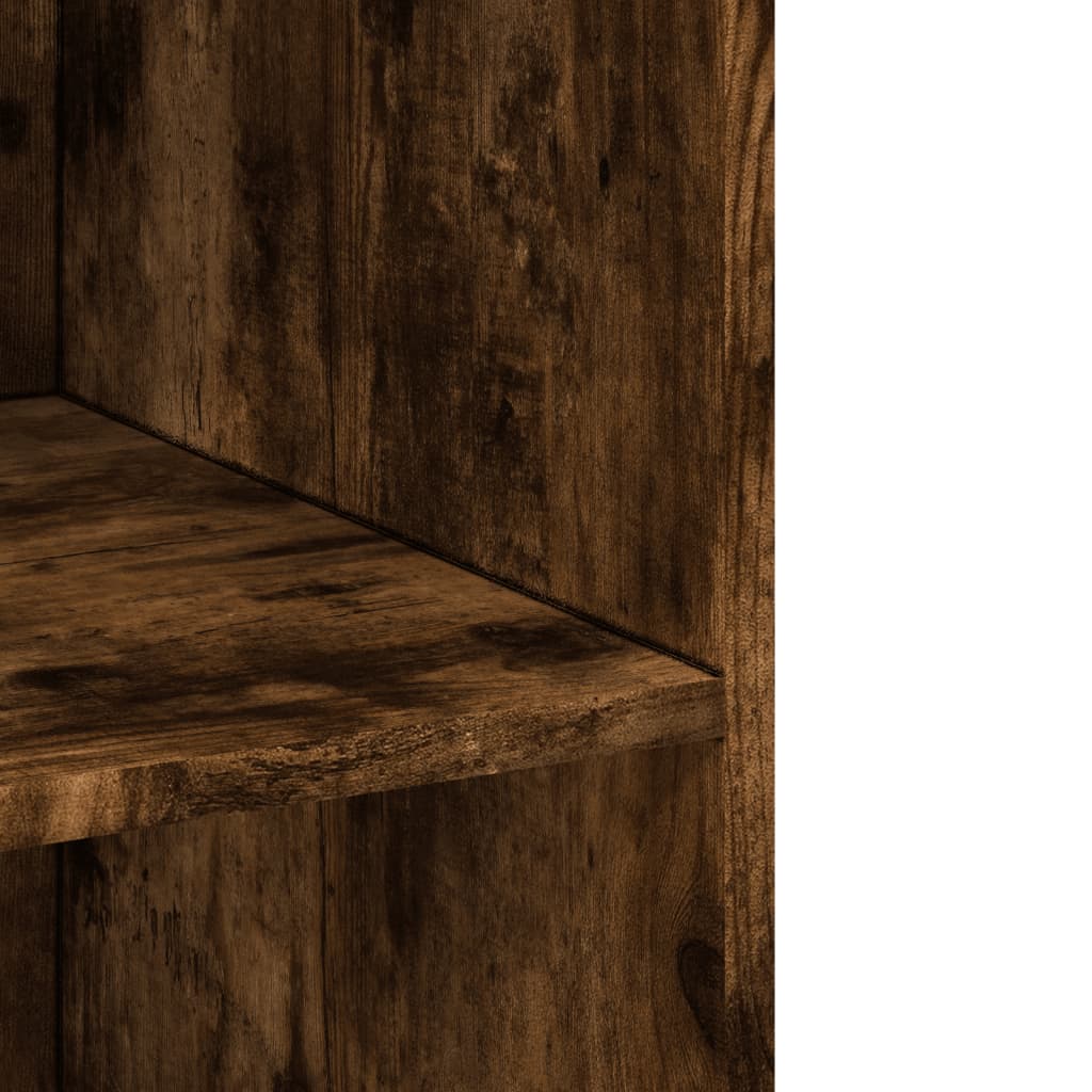 Hoge kast 70x41x185 cm bewerkt hout gerookt eikenkleurig