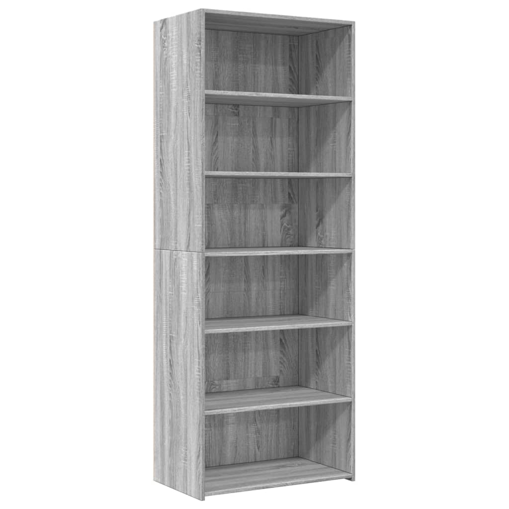 Hoge kast 70x41x185 cm bewerkt hout grijs sonoma eikenkleurig