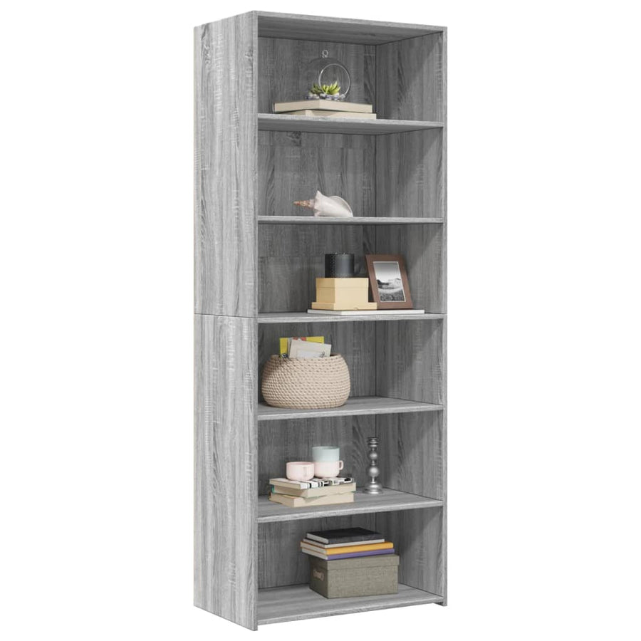 Hoge kast 70x41x185 cm bewerkt hout grijs sonoma eikenkleurig