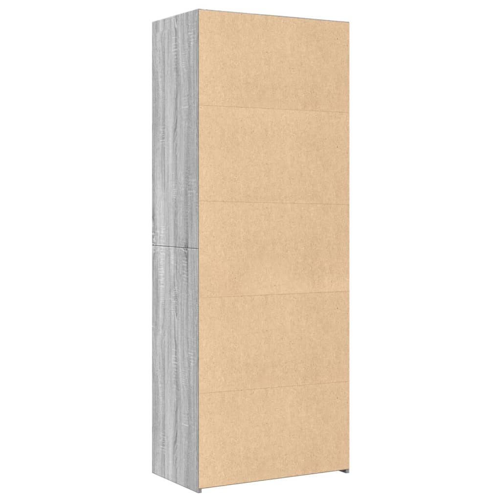 Hoge kast 70x41x185 cm bewerkt hout grijs sonoma eikenkleurig