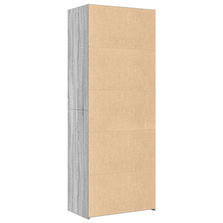 Hoge kast 70x41x185 cm bewerkt hout grijs sonoma eikenkleurig