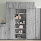 Hoge kast 70x41x185 cm bewerkt hout grijs