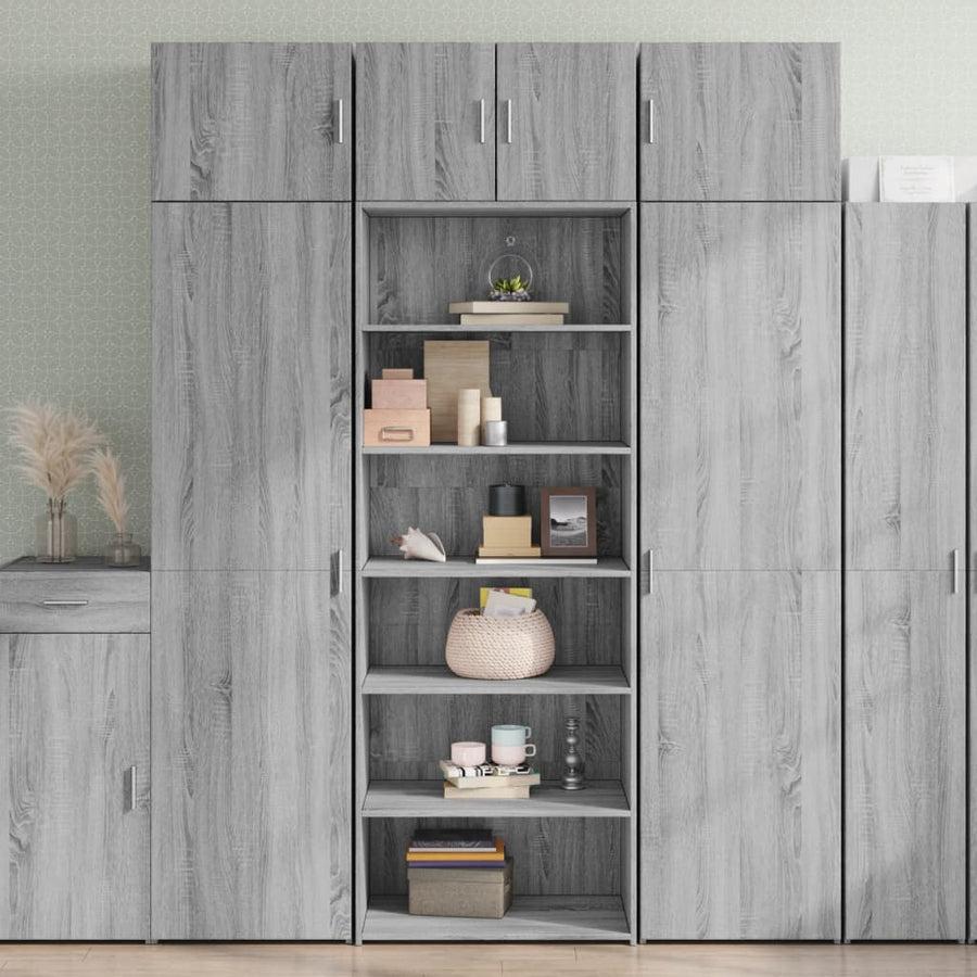 Hoge kast 70x41x185 cm bewerkt hout grijs sonoma eikenkleurig