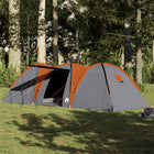 Dome tent 8-person waterproof grey and orange