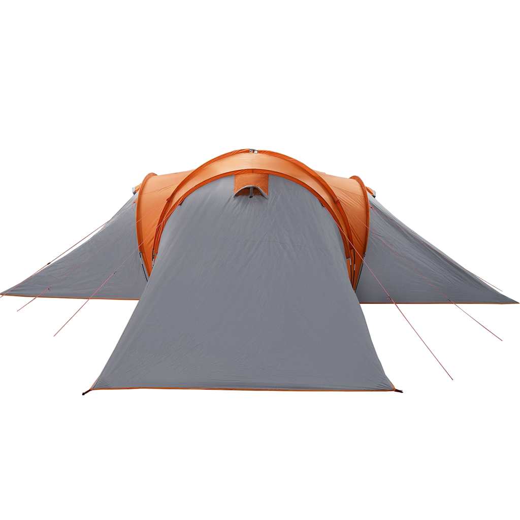 Koepeltent 6-persoons waterdicht grijs en oranje