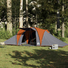 Koepeltent 6-persoons waterdicht grijs oranje 660x438x196 cm