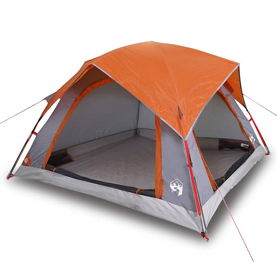 Tent 4-persoons waterdicht grijs en oranje