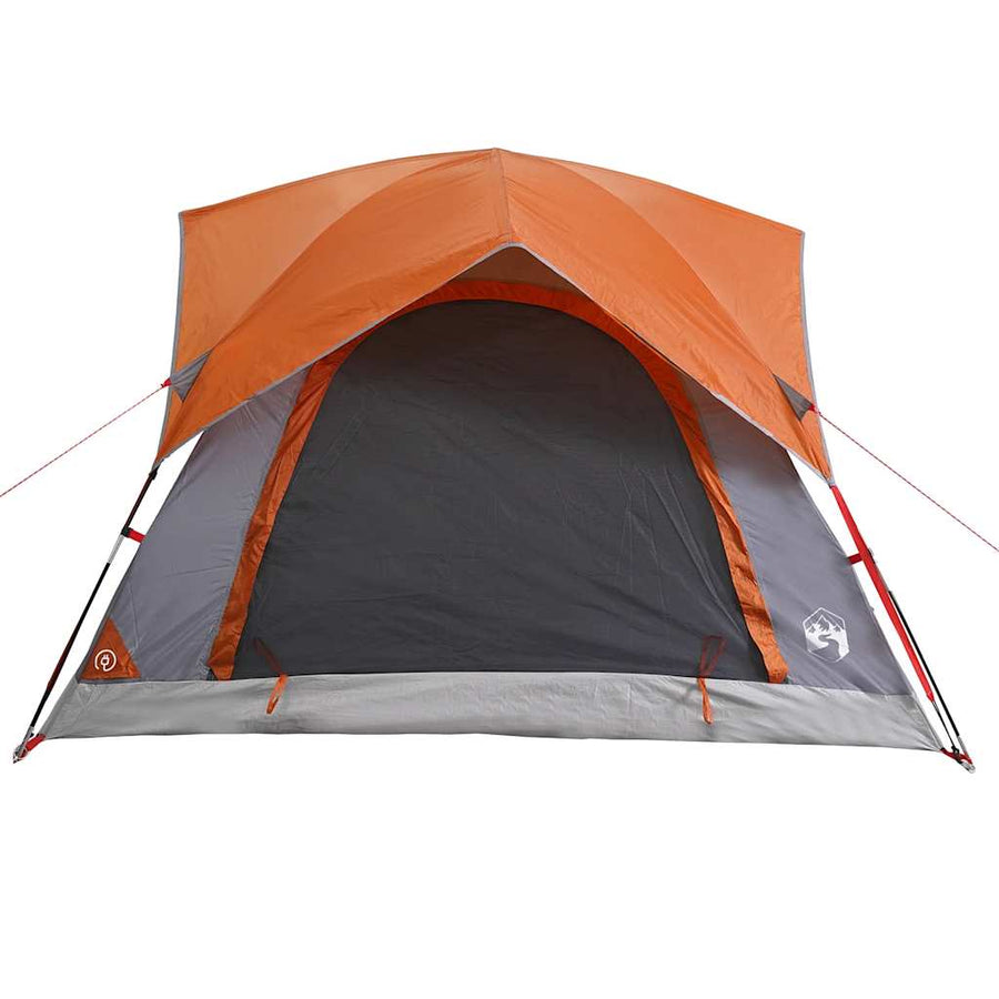 Tent 4-persoons waterdicht grijs en oranje