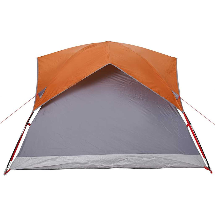 Tent 4-persoons waterdicht grijs en oranje