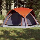 Tent 4-persoons 218x218x135 cm waterdicht grijs oranje