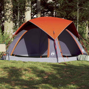 Tent 4-persoons 218x218x135 cm waterdicht grijs oranje