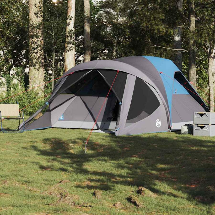 Tunneltent 6-persoons waterdicht blauw