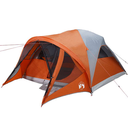 Tunneltent 6-persoons waterdicht grijs en oranje