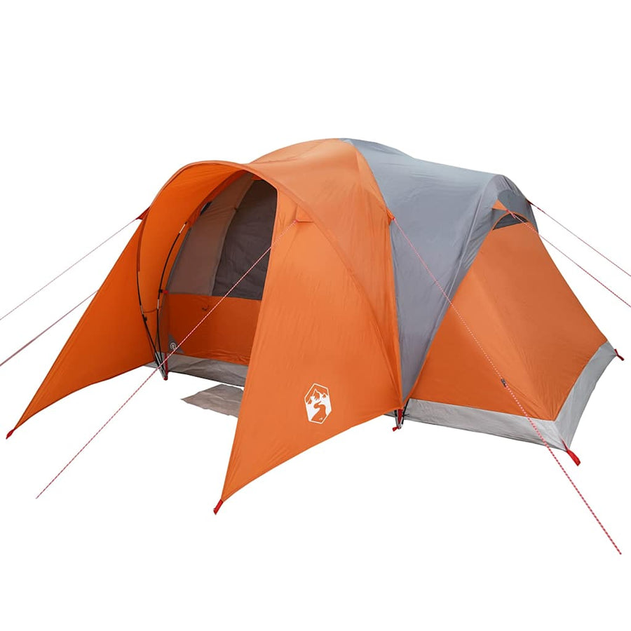 Koepeltent 6-persoons waterdicht grijs en oranje