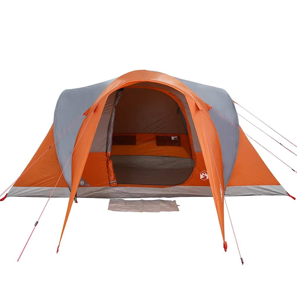 Koepeltent 6-persoons waterdicht grijs en oranje