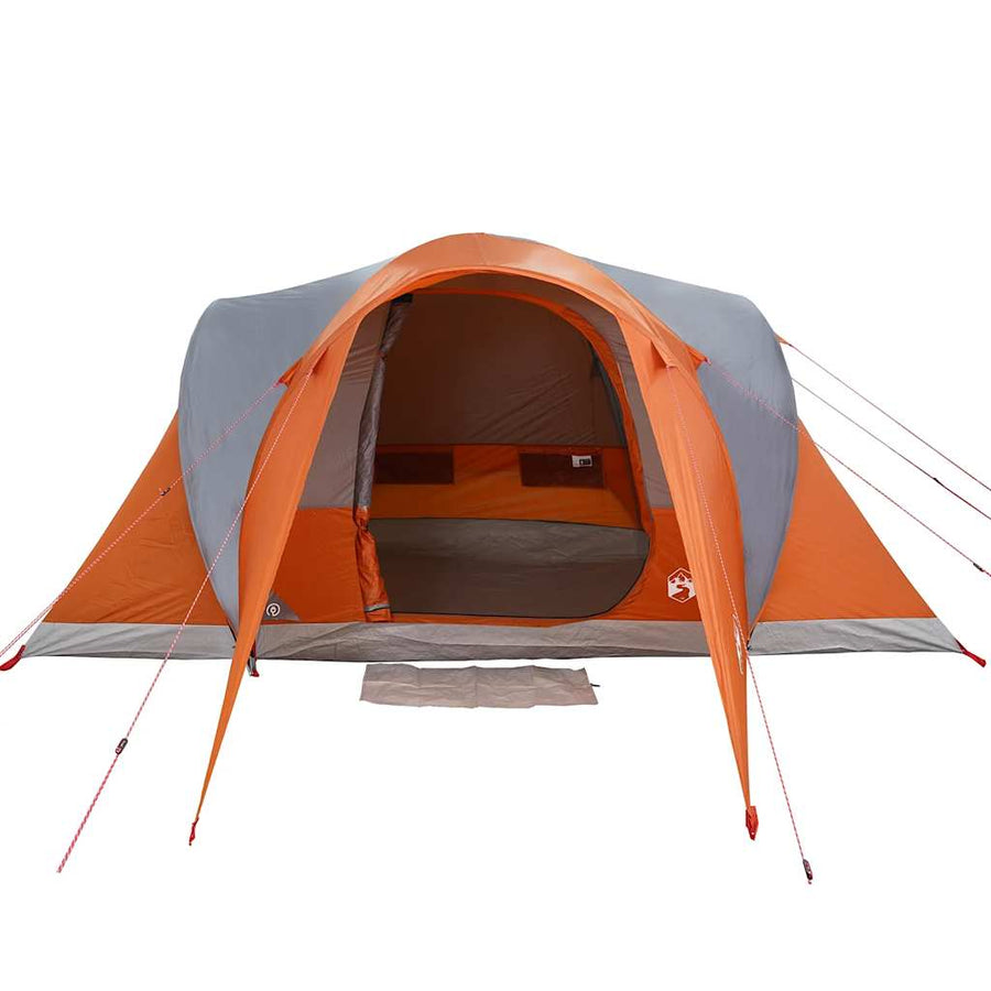 Koepeltent 6-persoons waterdicht grijs en oranje