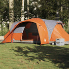 6-person dome tent waterproof grey and orange