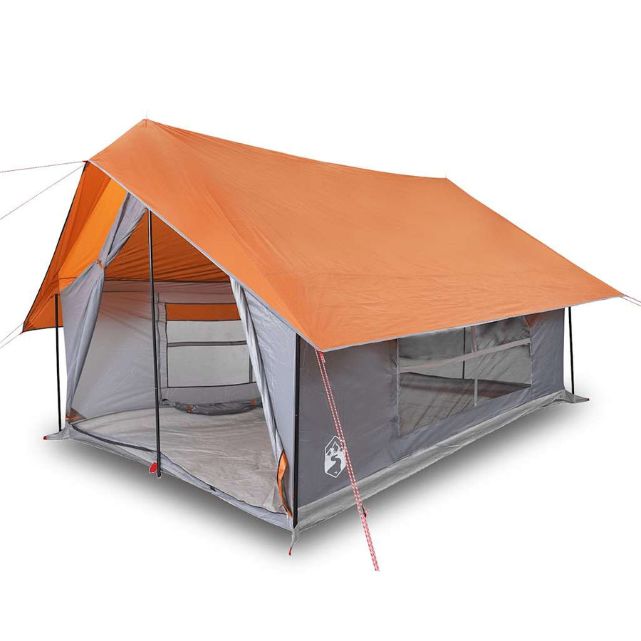 Tent 5-persoons waterdicht grijs en oranje