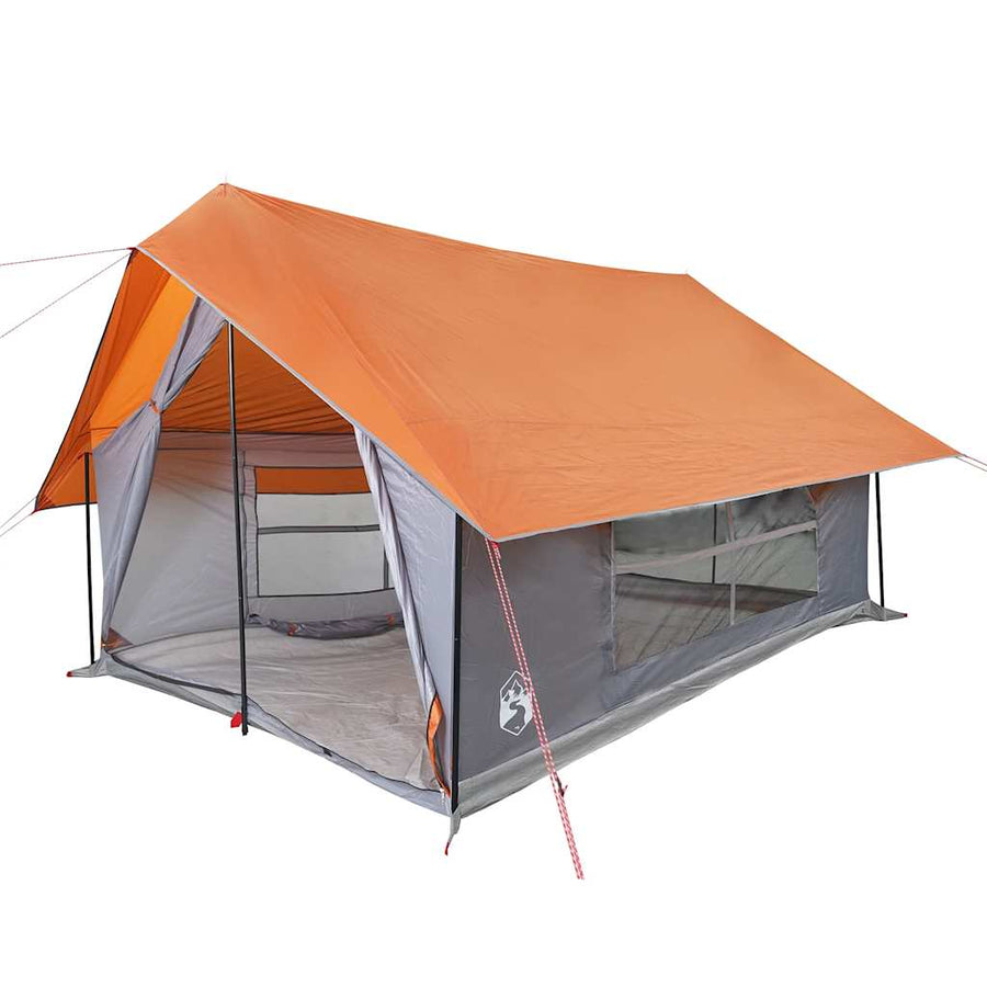 Tent 5-persoons waterdicht grijs en oranje