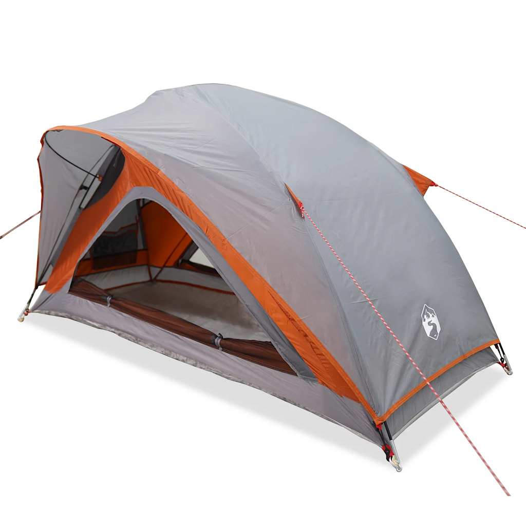 Tent 1-persoons waterdicht grijs en oranje