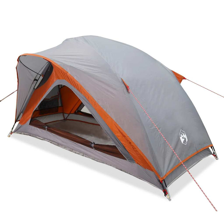 Tent 1-persoons waterdicht grijs en oranje