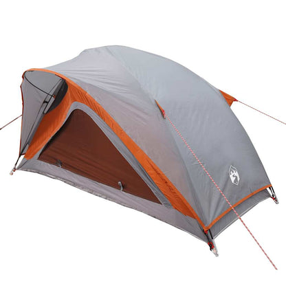 Tent 1-persoons waterdicht grijs en oranje