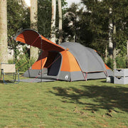 Tunnel tent 8-person waterproof grey and orange