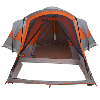 Tunneltent 8-persoons waterdicht grijs en oranje