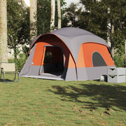 Gezinstent 6-persoons waterdicht grijs oranje 322x370x210 cm