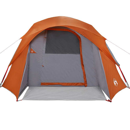 Tent 4-persoons waterdicht grijs en oranje