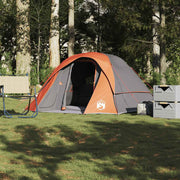 Tent 4-persoons waterdicht grijs oranje 218x252x128 cm