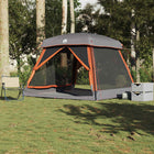 Gezinstent 6-persoons waterdicht grijs oranje 317x317x225 cm