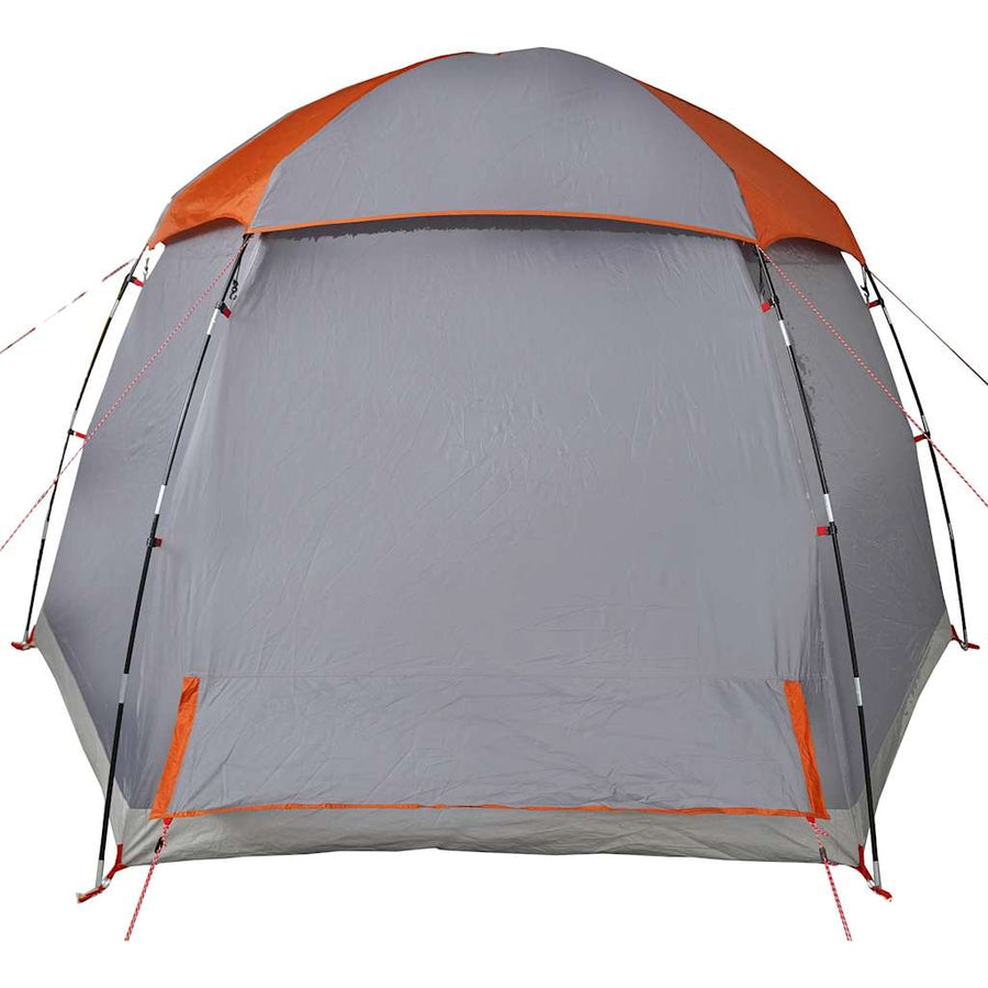 Familietent iglo 6-persoons waterdicht grijs en oranje