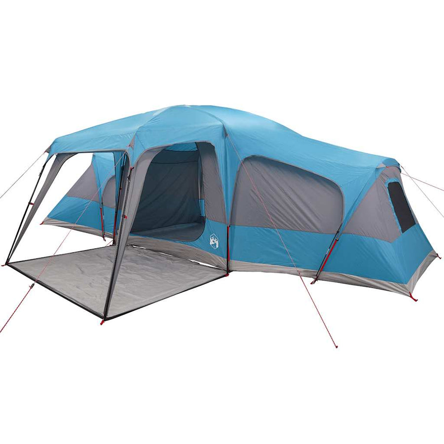 Familietent met verandakoepel 9-persoons waterdicht blauw