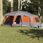 Familietent 9 personen waterdicht grijs oranje