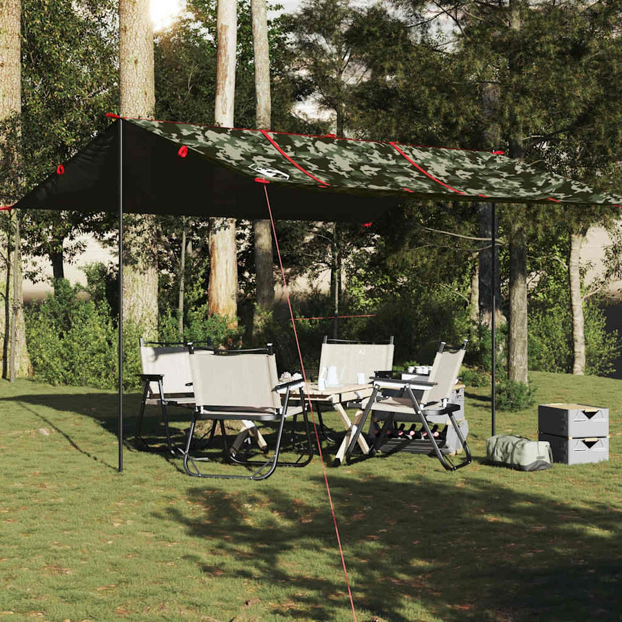 Kampeerluifel waterdicht 451x420 cm camouflage