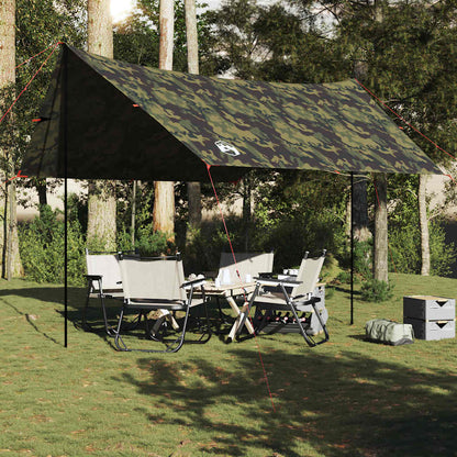 Kampeerluifel waterdicht 438x376x212 cm camouflage
