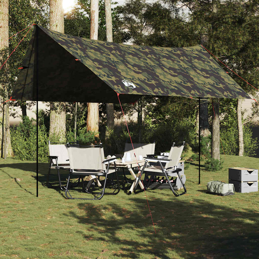 Kampeerluifel waterdicht 438x376x212 cm camouflage