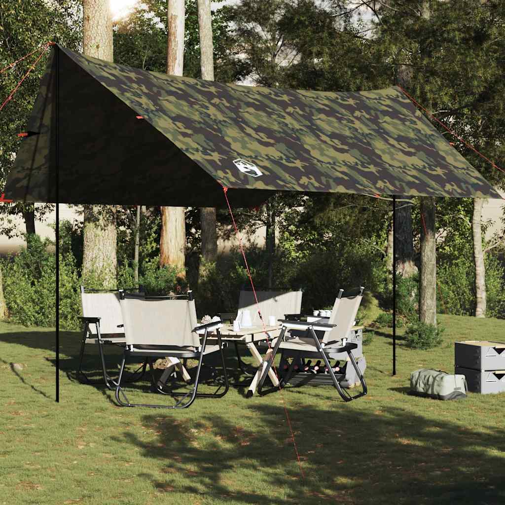 Kampeerluifel waterdicht 438x376x212 cm camouflage