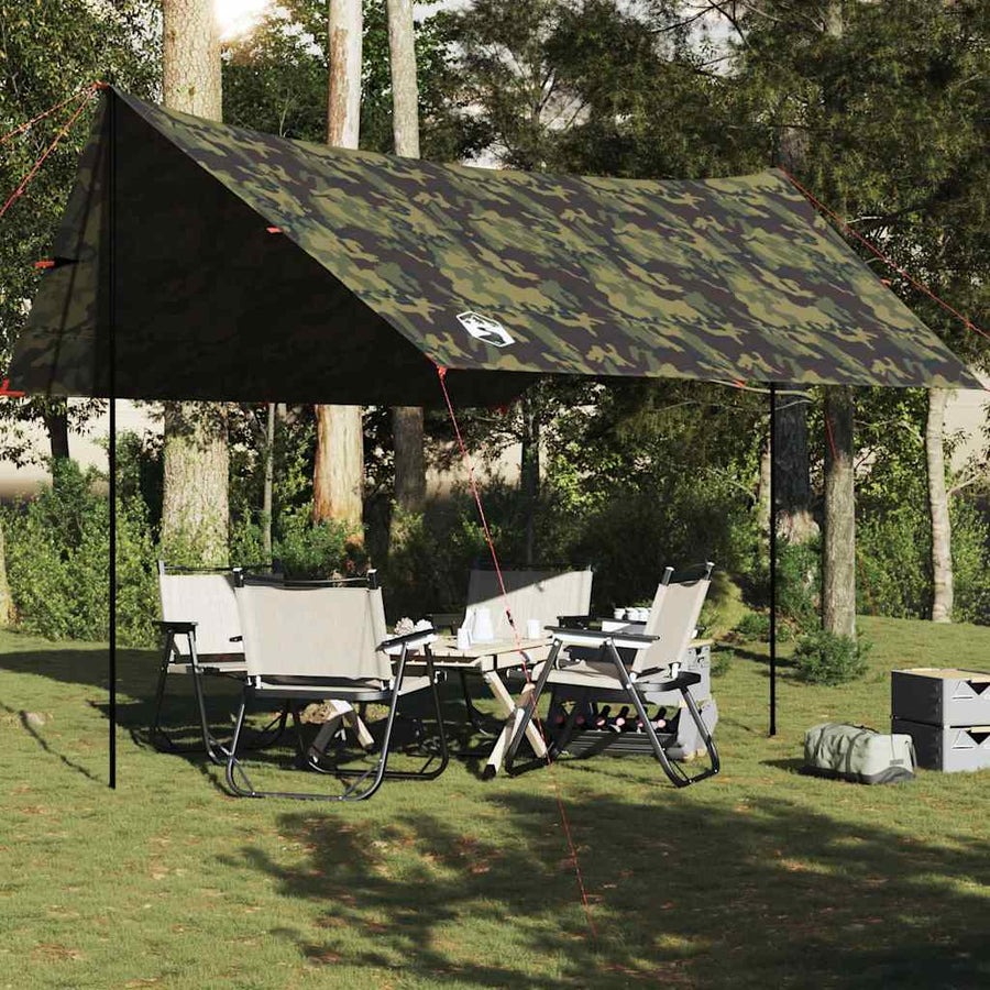 Kampeerluifel waterdicht 438x376x212 cm camouflage