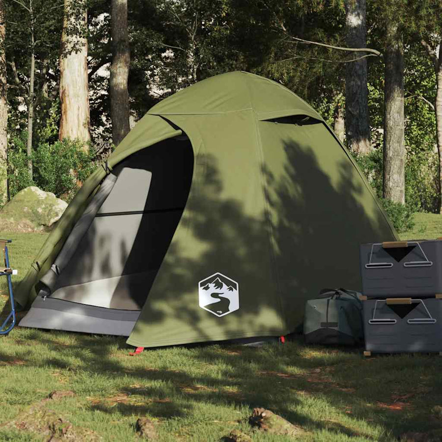 Koepeltent 2-persoons waterdicht olijfgroen