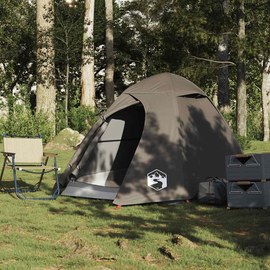 Koepeltent 2-persoons waterdicht bruin