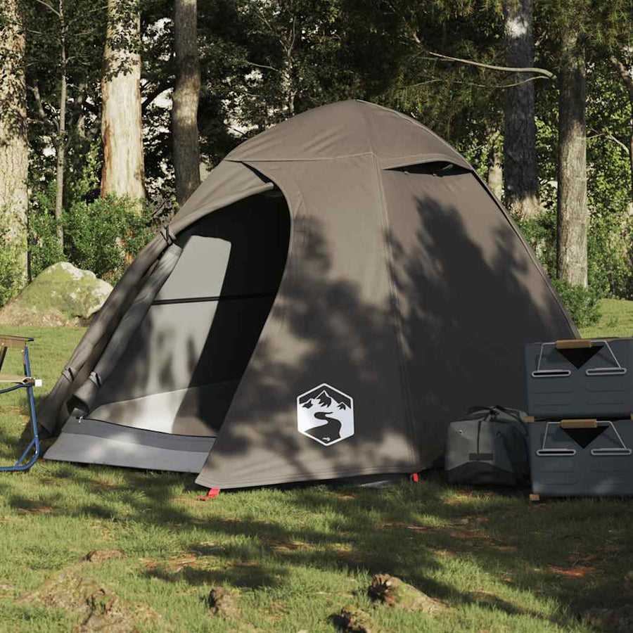 Koepeltent 2-persoons waterdicht bruin