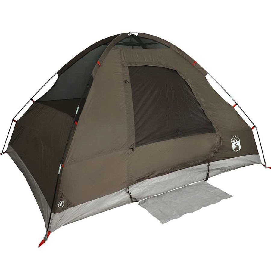 Koepeltent 2-persoons waterdicht bruin