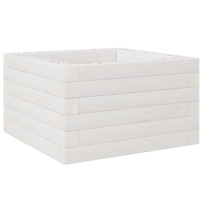Plantenbak 40x40x23 cm massief grenenhout wit