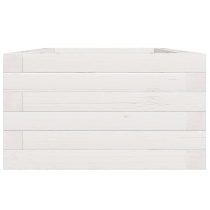 Plantenbak 40x40x23 cm massief grenenhout wit