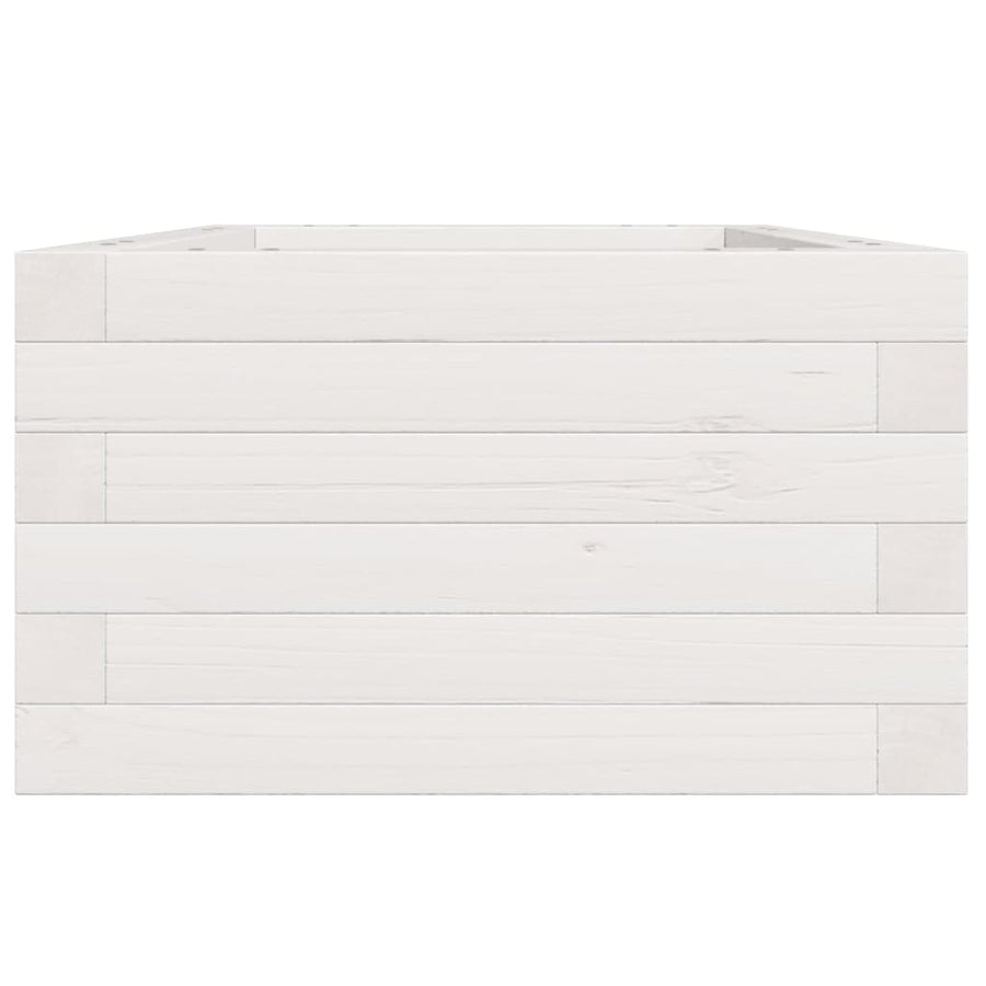 Plantenbak 40x40x23 cm massief grenenhout wit