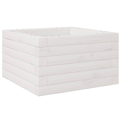 Plantenbak 40x40x23 cm massief grenenhout wit