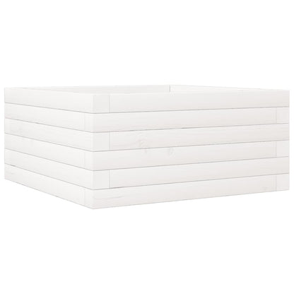 Plantenbak 50x50x23 cm massief grenenhout wit